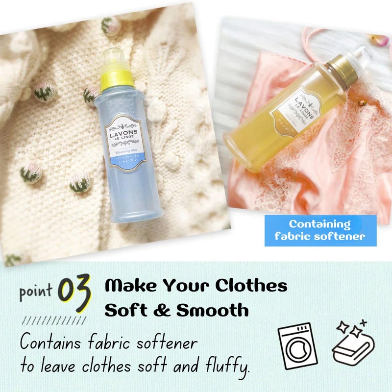 LAVONS Natural Fabric Conditioner for Sensitive Skin, Plant-Based Laundry Softener for Baby & Pet, Reduces Fabric Wrinkles, Long-Lasting Scent & Odor Control from Japan, LUXURY RELAX, 20.3 Fl Oz - Image 4